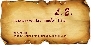 Lazarovits Emília névjegykártya